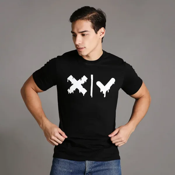 Black Color Drip Tshirt